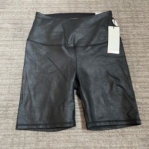 Calia Power Sculpt High Rise Biker Short Medium Faux Leather